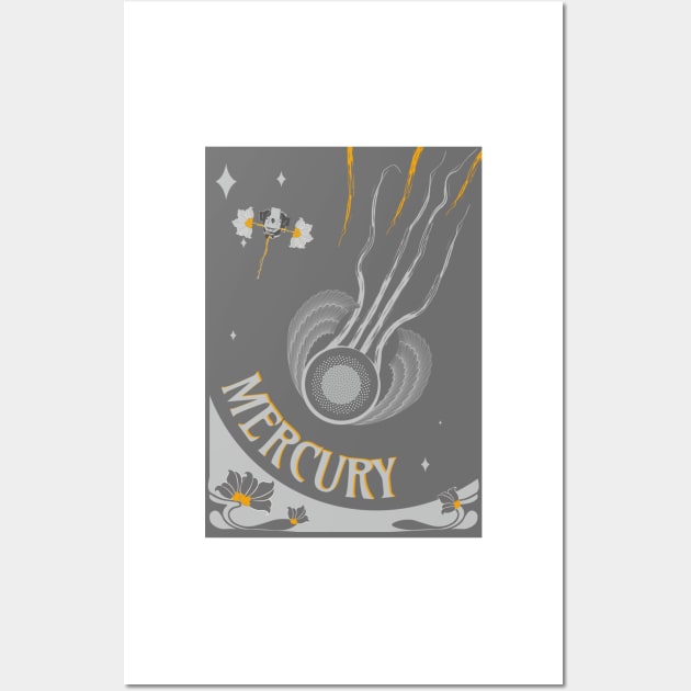 Mercury - Art Nouveau Space Travel Poster Wall Art by Walford-Designs